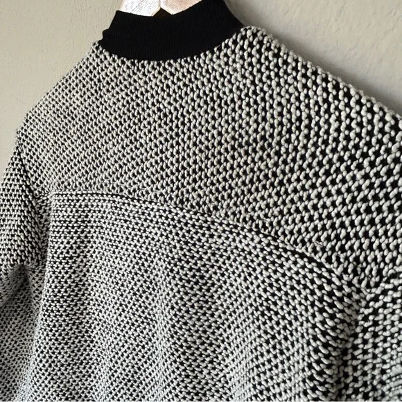 Marine Layer Birdseye Bomber JacketXSBlack & White Textured Zip-Up EUC